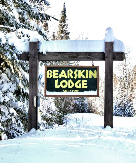 ski sign green sign with snow